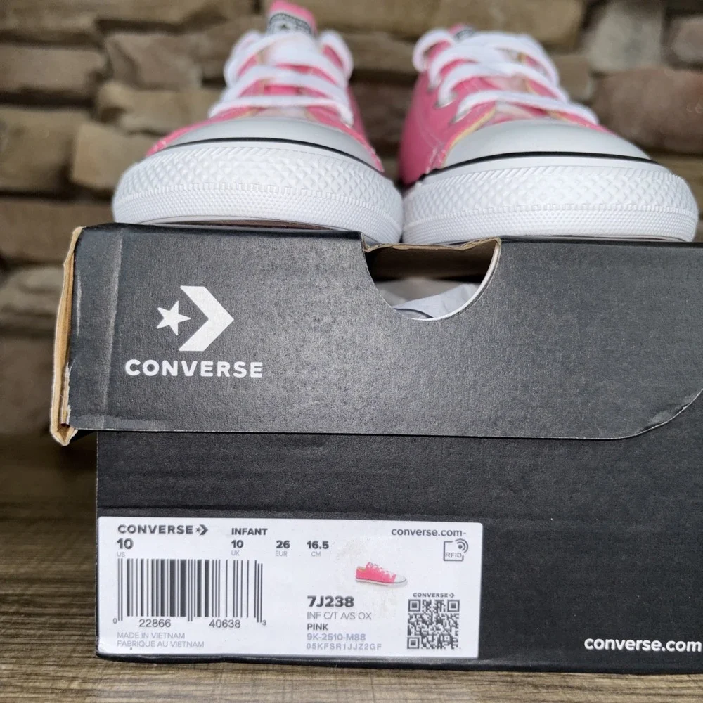 *NEW* INFANT CONVERSE Chuck Taylor All Star Toddler Low Top Pink (7J238) Sz 10